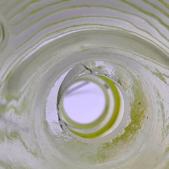 Vintage Yellow Glass Beehive Shaped Wasp Trap with Cork and Hanger 6.5" High - Picture 8 of 10